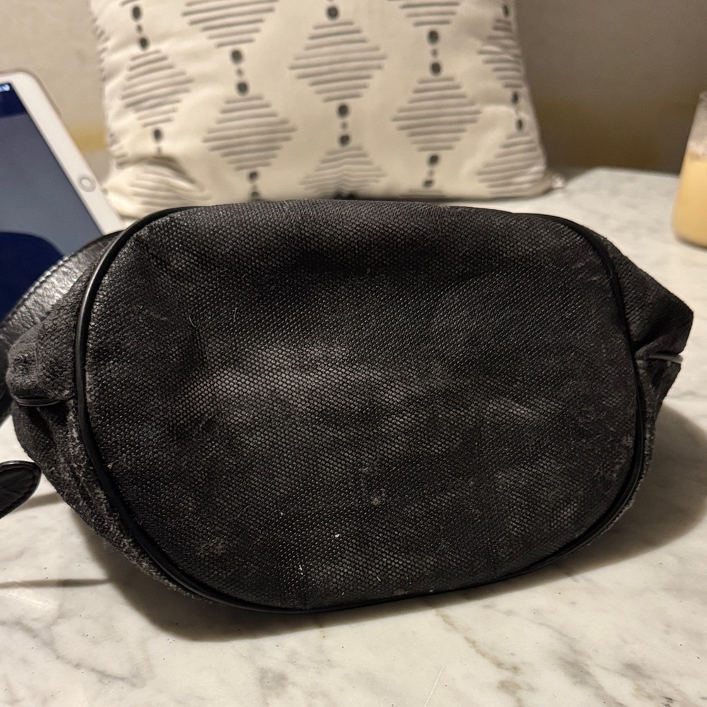 Fendi Black Canvas and Leather Drawstring Shoulder Bag - Picture 5 of 14
